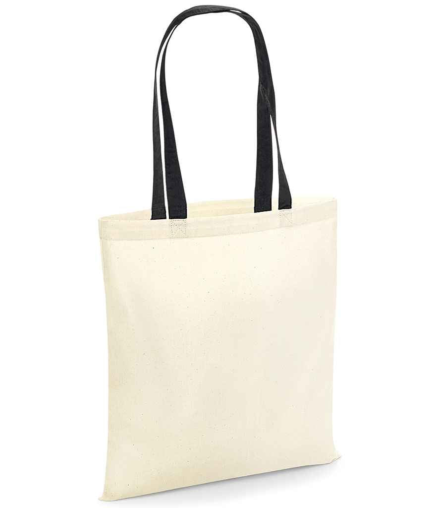 Westford Mill Bag For Life - Contrast Handles in ONE Natural Black by Westford Mill — Custom branded clothing by Print Press, featuring premium embroidery produced in our specialist print lab in the UK.