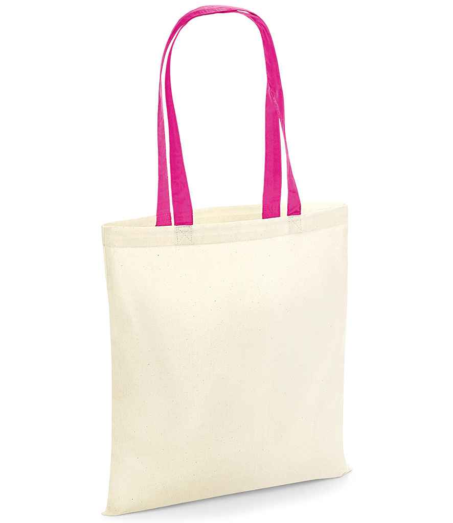 Westford Mill Bag For Life - Contrast Handles in ONE Natural Fuchsia by Westford Mill — Custom branded clothing by Print Press, featuring premium embroidery produced in our specialist print lab in the UK.