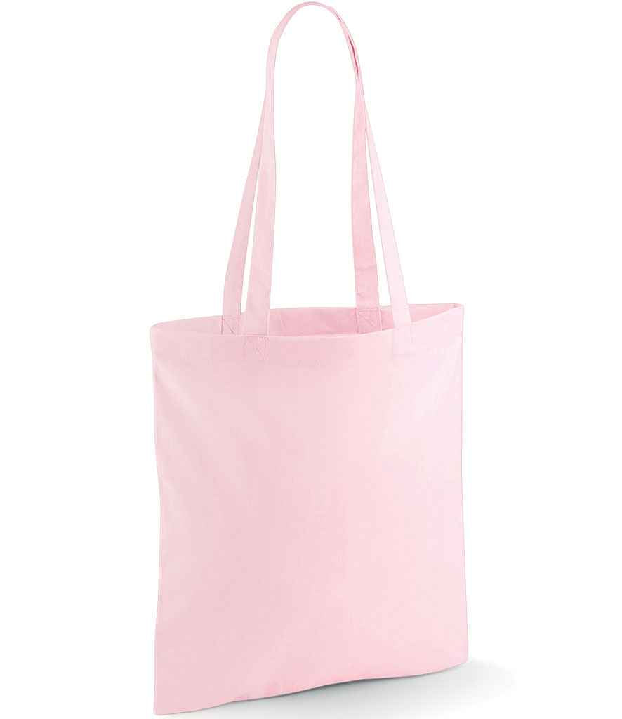 Westford Mill Bag For Life - Long Handles in ONE Pastel Pink by Westford Mill — Custom branded clothing by Print Press, featuring premium embroidery produced in our specialist print lab in the UK.