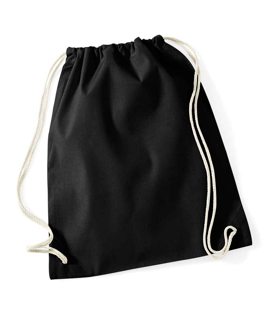Westford Mill Cotton Gymsac in ONE Black Natural by Westford Mill — Custom branded clothing by Print Press, featuring premium embroidery produced in our specialist print lab in the UK.