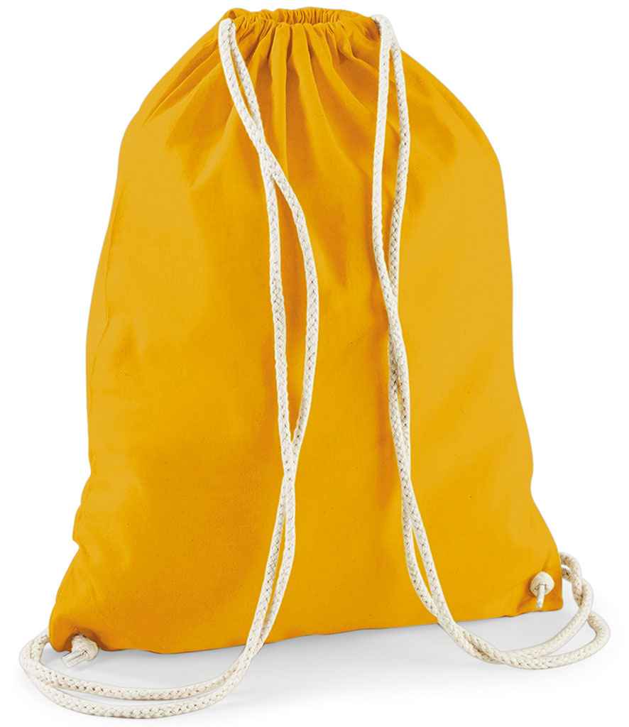 Westford Mill Cotton Gymsac in ONE Mustard by Westford Mill — Custom branded clothing by Print Press, featuring premium embroidery produced in our specialist print lab in the UK.