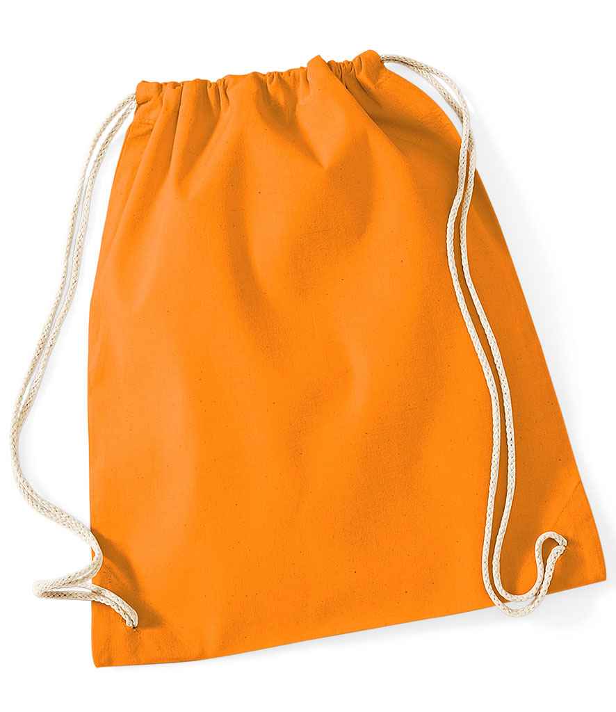 Westford Mill Cotton Gymsac in ONE Orange by Westford Mill — Custom branded clothing by Print Press, featuring premium embroidery produced in our specialist print lab in the UK.