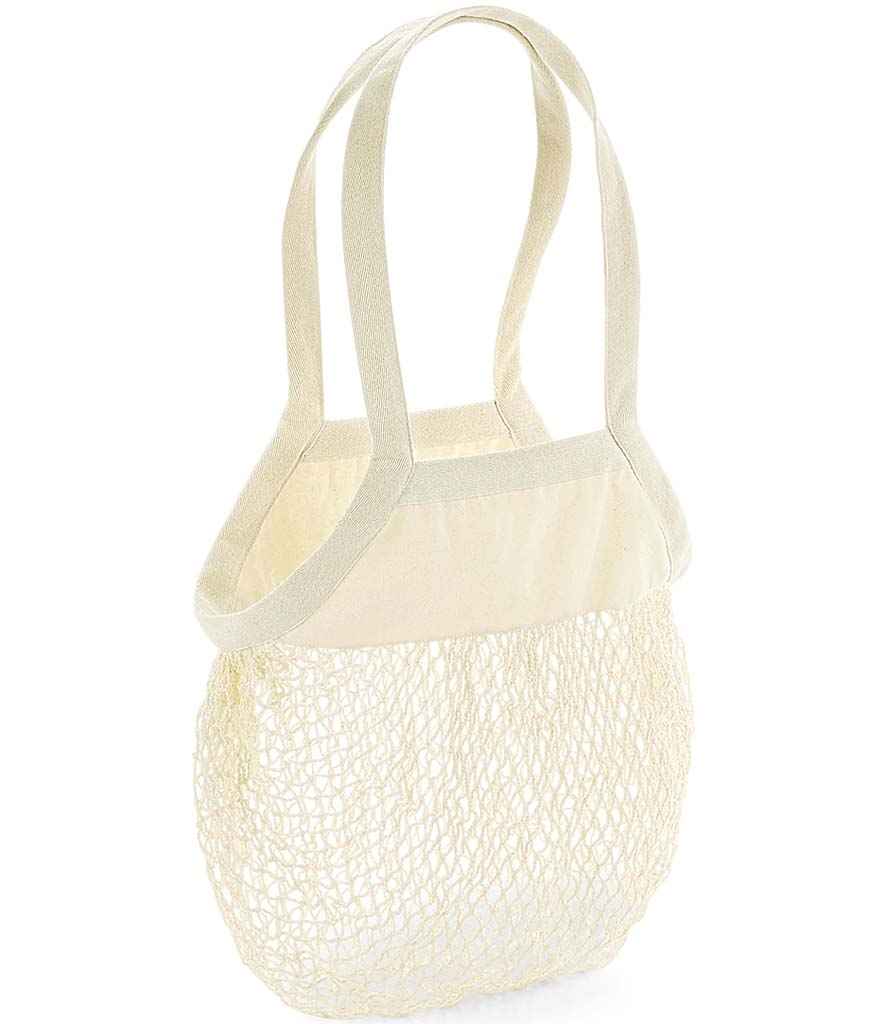 Westford Mill Organic Cotton Mesh Grocery Bag in ONE Natural by Westford Mill — Custom branded clothing by Print Press, featuring premium embroidery produced in our specialist print lab in the UK.