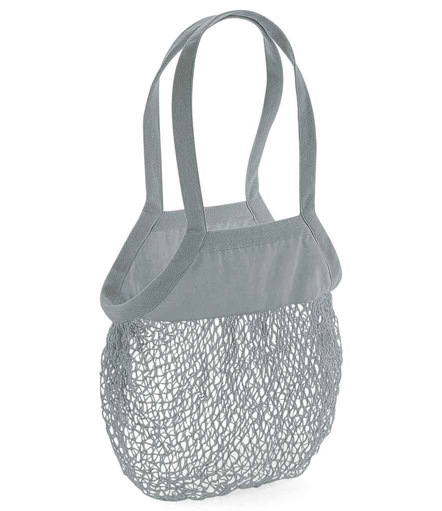 Westford Mill Organic Cotton Mesh Grocery Bag in ONE Pure Grey by Westford Mill — Custom branded clothing by Print Press, featuring premium embroidery produced in our specialist print lab in the UK.