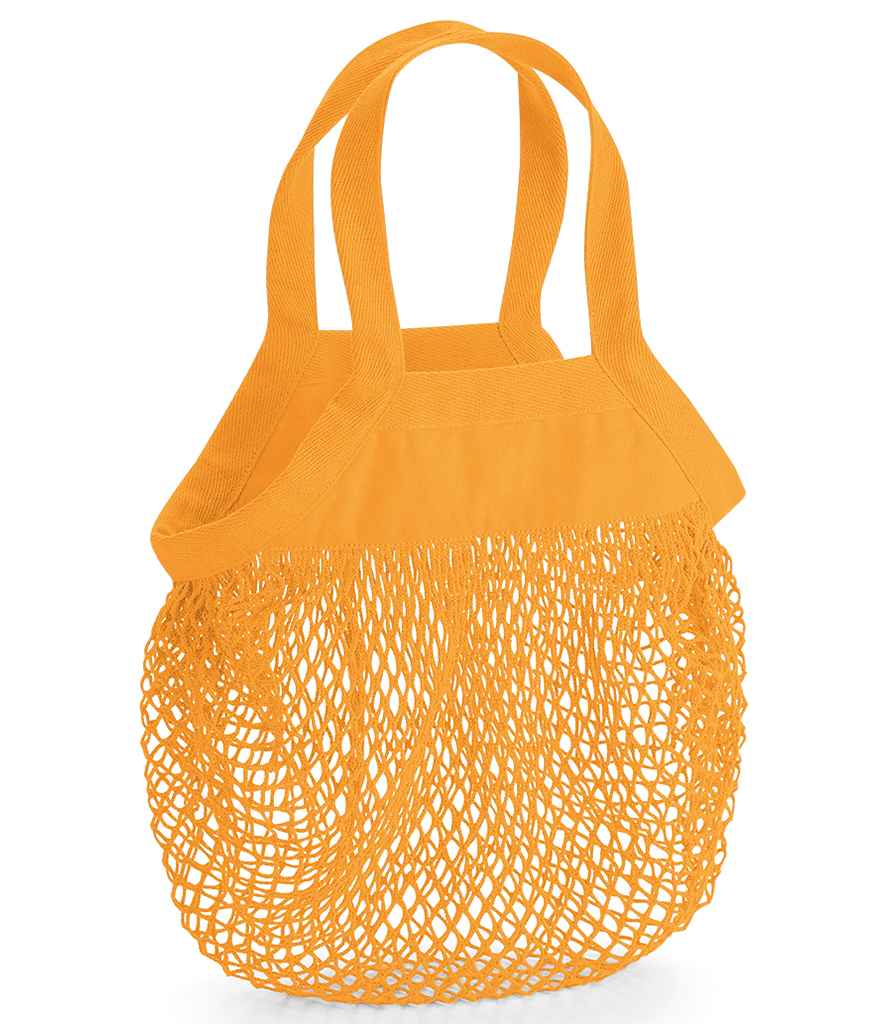 Westford Mill Organic Cotton Mini Mesh Grocery Bag in ONE Amber by Westford Mill — Custom branded clothing by Print Press, featuring premium embroidery produced in our specialist print lab in the UK.