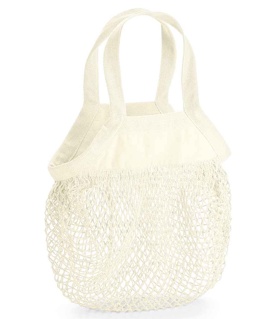 Westford Mill Organic Cotton Mini Mesh Grocery Bag in ONE Natural by Westford Mill — Custom branded clothing by Print Press, featuring premium embroidery produced in our specialist print lab in the UK.