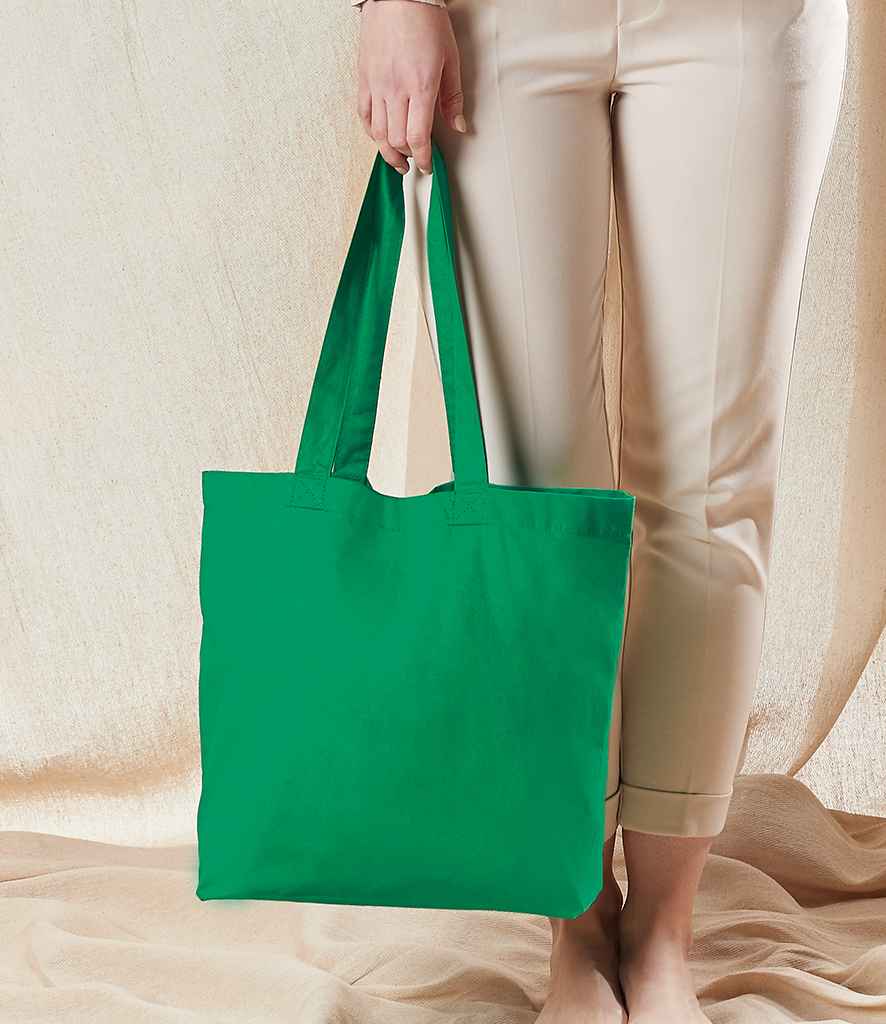 Westford Mill Organic Cotton Shopper in ONE Kelly Green by Westford Mill — Custom branded clothing by Print Press, featuring premium embroidery produced in our specialist print lab in the UK.