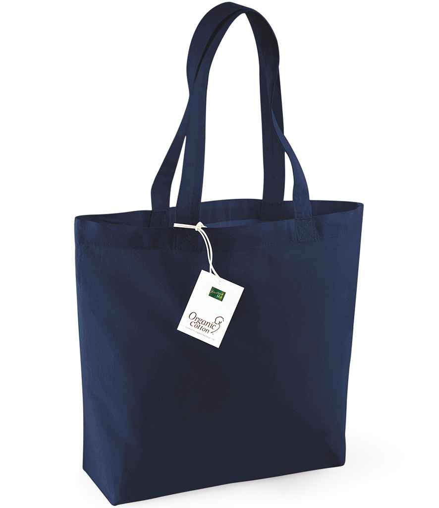 Westford Mill Organic Cotton Shopper in ONE Navy by Westford Mill — Custom branded clothing by Print Press, featuring premium embroidery produced in our specialist print lab in the UK.