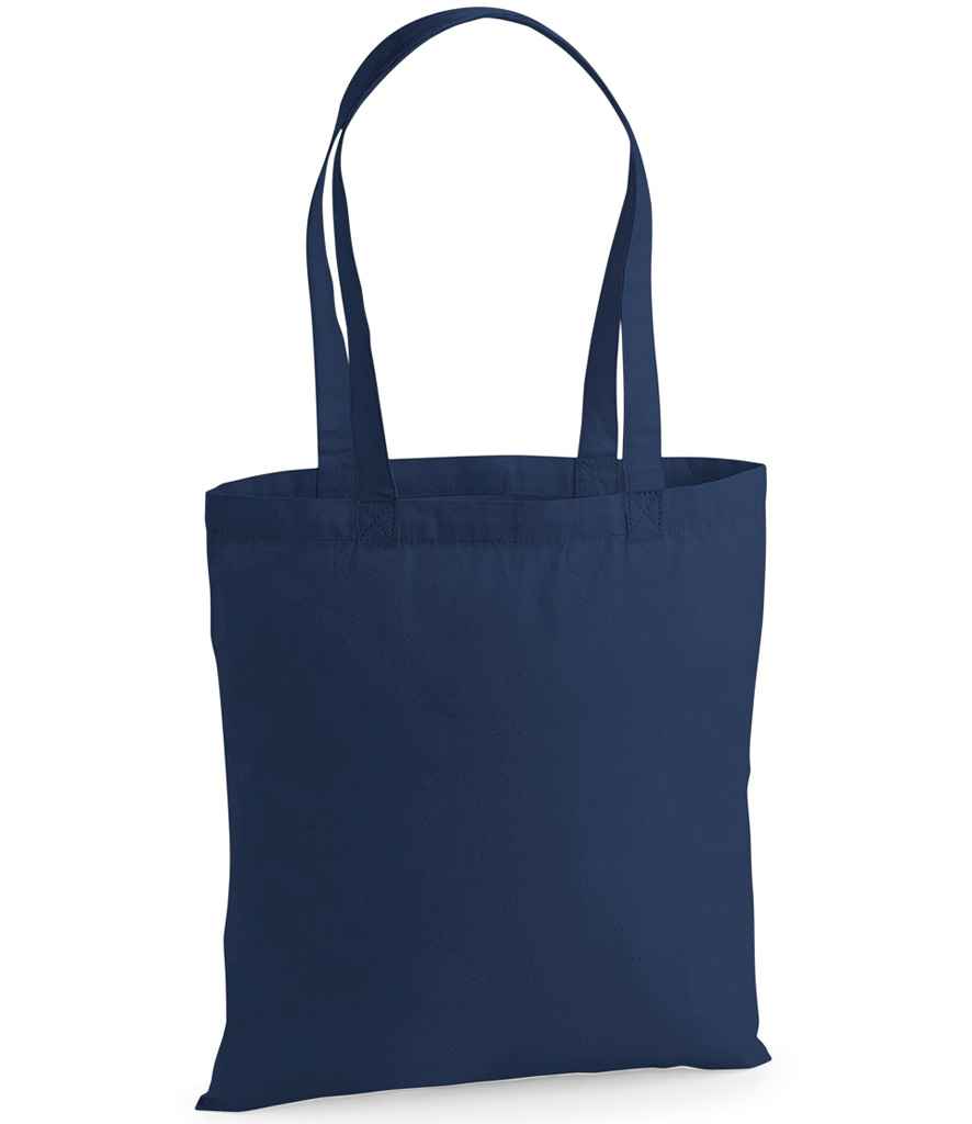 Westford Mill Premium Cotton Tote Bag in ONE French Navy by Westford Mill — Custom branded clothing by Print Press, featuring premium embroidery produced in our specialist print lab in the UK.