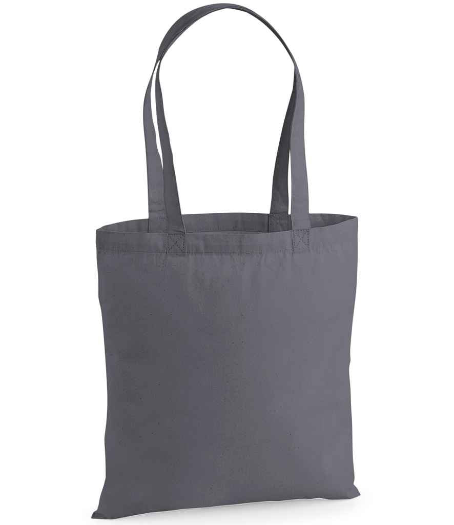 Westford Mill Premium Cotton Tote Bag in ONE Graphite Grey by Westford Mill — Custom branded clothing by Print Press, featuring premium embroidery produced in our specialist print lab in the UK.
