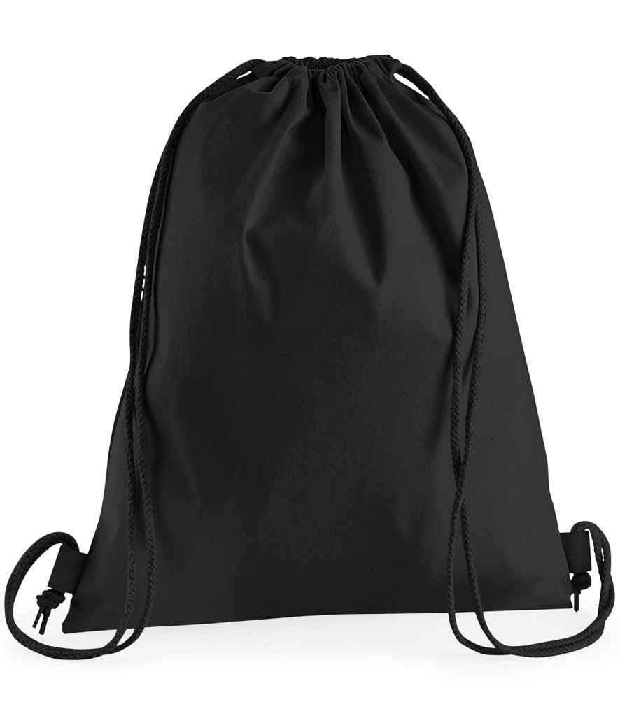 Westford Mill Premium Cotton Gymsac in ONE Black by Westford Mill — Custom branded clothing by Print Press, featuring premium embroidery produced in our specialist print lab in the UK.