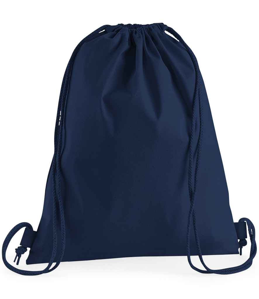 Westford Mill Premium Cotton Gymsac in ONE French Navy by Westford Mill — Custom branded clothing by Print Press, featuring premium embroidery produced in our specialist print lab in the UK.