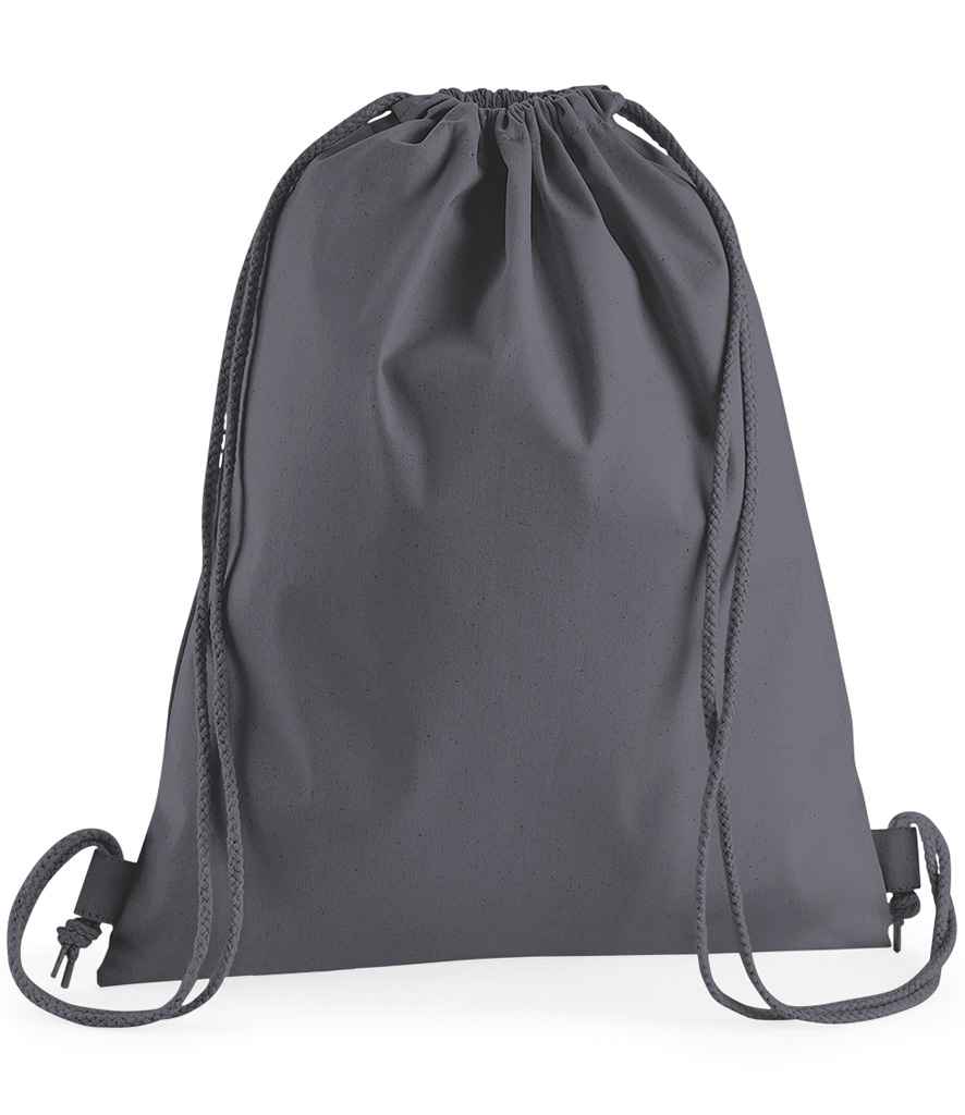 Westford Mill Premium Cotton Gymsac in ONE Graphite Grey by Westford Mill — Custom branded clothing by Print Press, featuring premium embroidery produced in our specialist print lab in the UK.