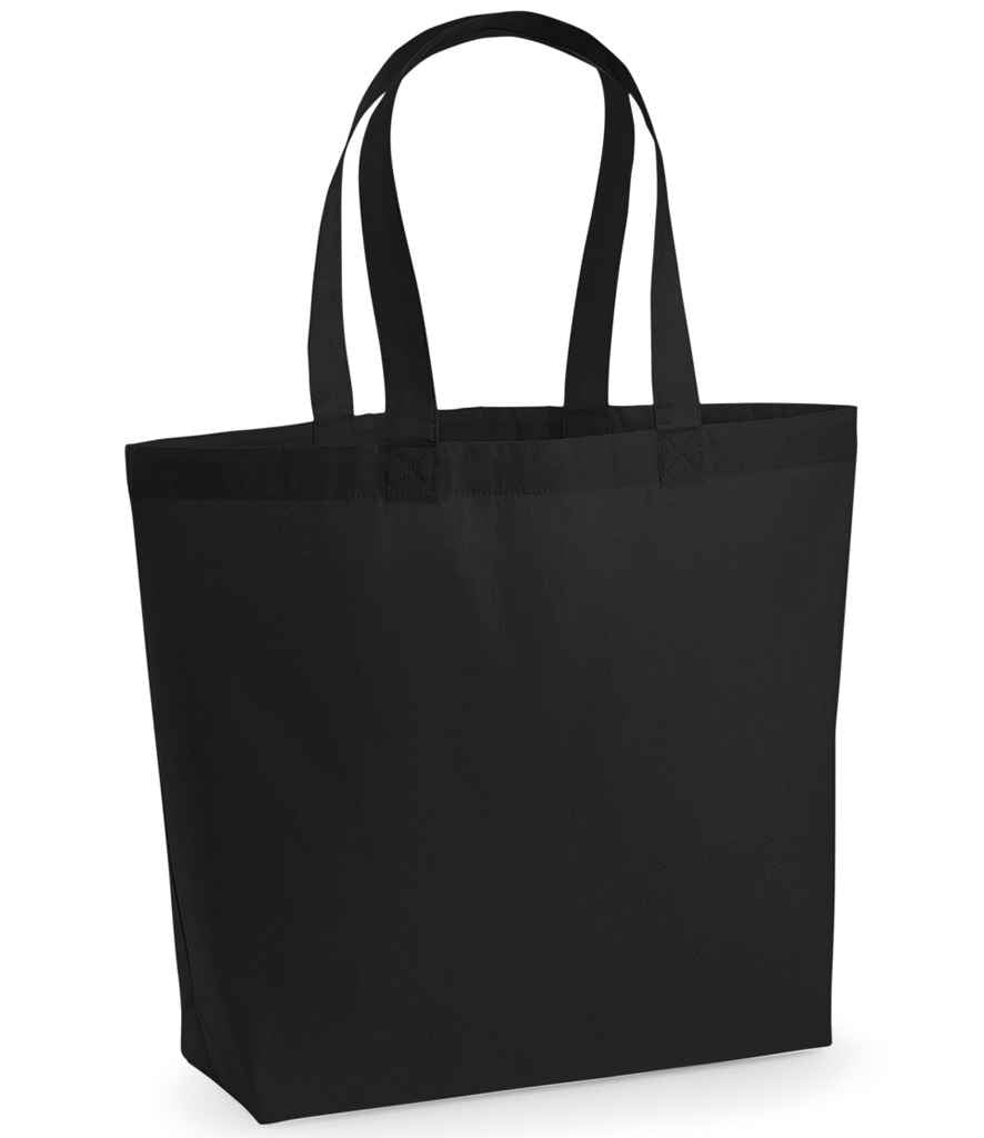 Westford Mill Premium Cotton Maxi Tote Bag in ONE Black by Westford Mill — Custom branded clothing by Print Press, featuring premium embroidery produced in our specialist print lab in the UK.