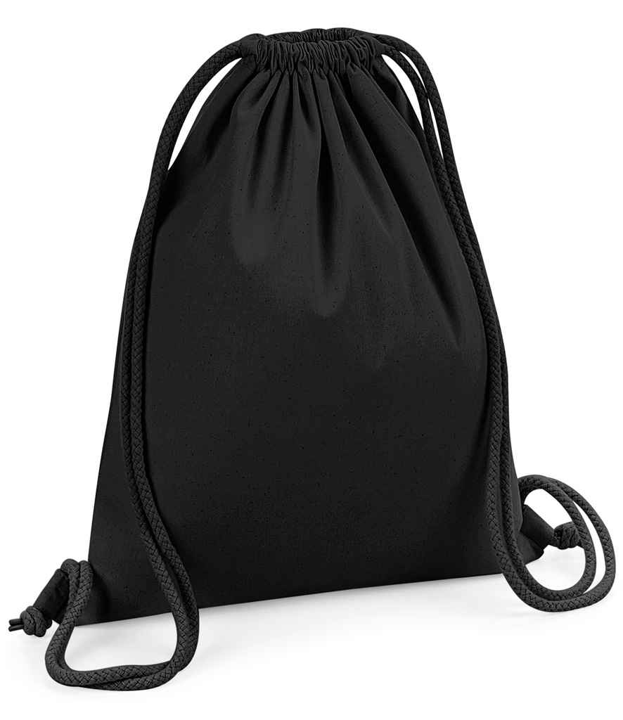 Westford Mill Organic Premium Cotton Gymsac in ONE Black by Westford Mill — Custom branded clothing by Print Press, featuring premium embroidery produced in our specialist print lab in the UK.