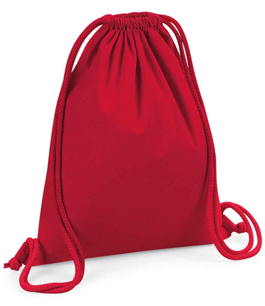 Westford Mill Organic Premium Cotton Gymsac in ONE Classic Red by Westford Mill — Custom branded clothing by Print Press, featuring premium embroidery produced in our specialist print lab in the UK.