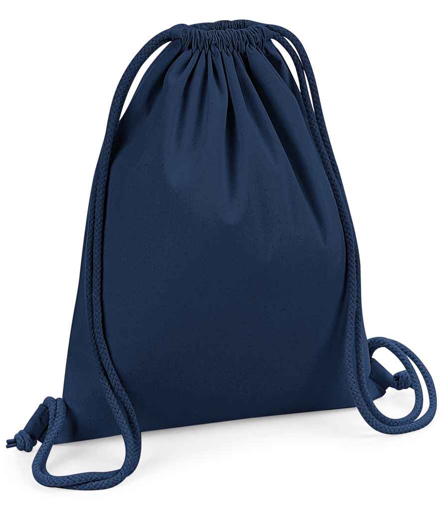 Westford Mill Organic Premium Cotton Gymsac in ONE French Navy by Westford Mill — Custom branded clothing by Print Press, featuring premium embroidery produced in our specialist print lab in the UK.