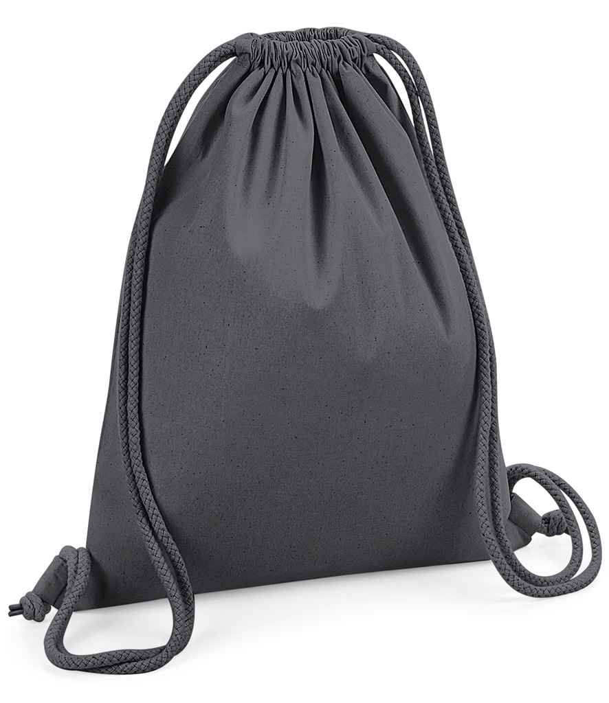 Westford Mill Organic Premium Cotton Gymsac in ONE Graphite Grey by Westford Mill — Custom branded clothing by Print Press, featuring premium embroidery produced in our specialist print lab in the UK.