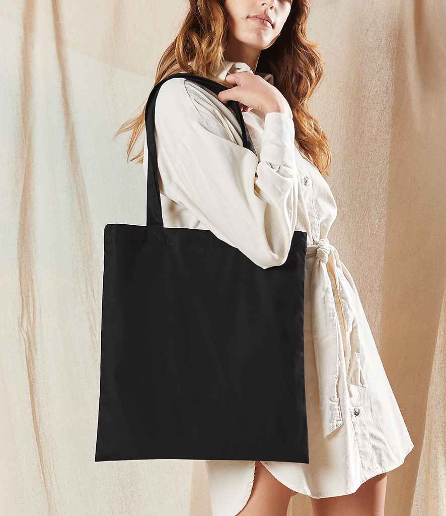 Westford Mill Organic Premium Cotton Tote in ONE Black by Westford Mill — Custom branded clothing by Print Press, featuring premium embroidery produced in our specialist print lab in the UK.