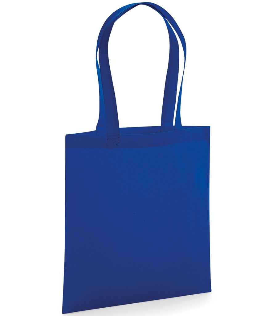 Westford Mill Organic Premium Cotton Tote in ONE Bright Royal by Westford Mill — Custom branded clothing by Print Press, featuring premium embroidery produced in our specialist print lab in the UK.
