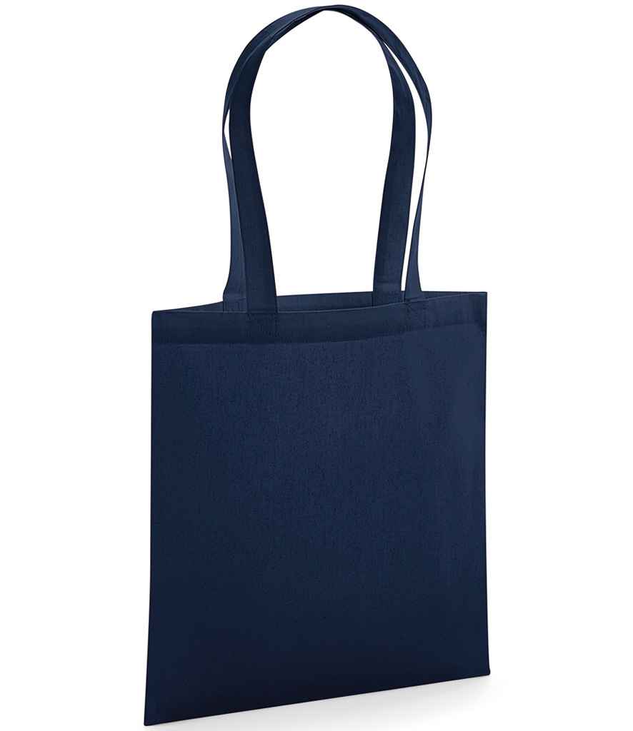 Westford Mill Organic Premium Cotton Tote in ONE French Navy by Westford Mill — Custom branded clothing by Print Press, featuring premium embroidery produced in our specialist print lab in the UK.