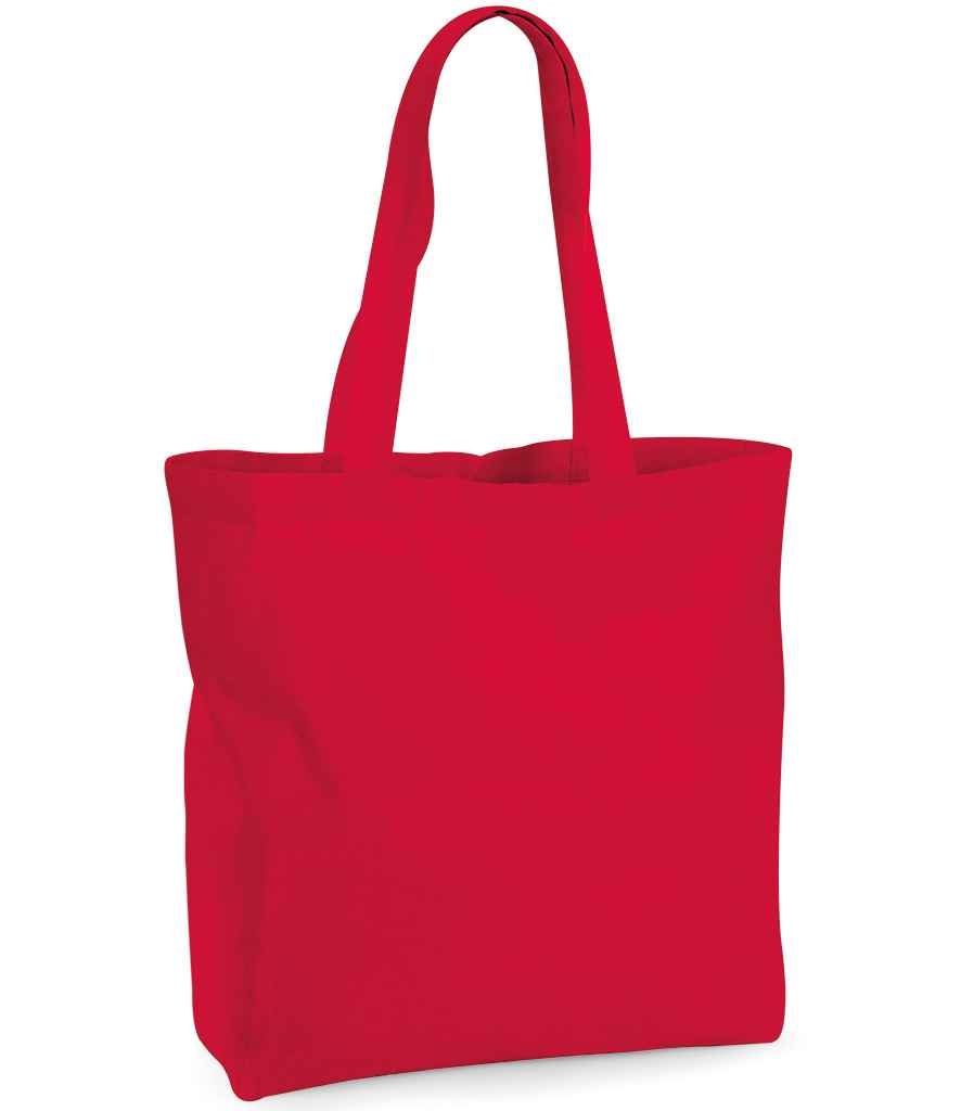 Westford Mill Organic Premium Cotton Maxi Tote Bag in ONE Classic Red by Westford Mill — Custom branded clothing by Print Press, featuring premium embroidery produced in our specialist print lab in the UK.