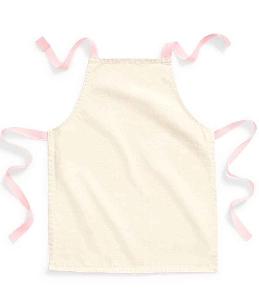 Westford Mill Fairtrade Kids Craft Apron in ONE Natural Pastel Pink by Westford Mill — Custom branded clothing by Print Press, featuring premium embroidery produced in our specialist print lab in the UK.