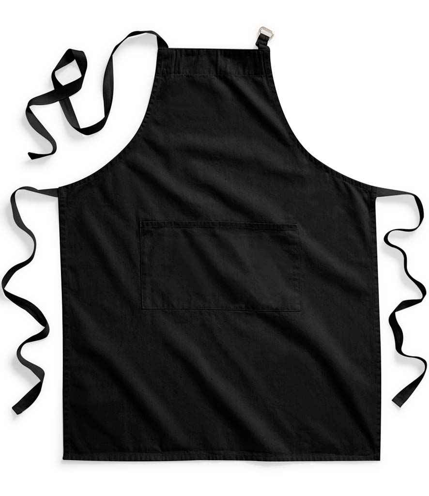 Westford Mill Fairtrade Adult Craft Apron in ONE Black by Westford Mill — Custom branded clothing by Print Press, featuring premium embroidery produced in our specialist print lab in the UK.