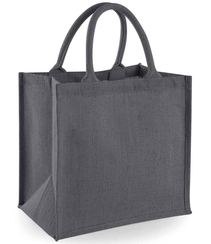 Westford Mill Jute Midi Tote in ONE Graphite Grey Graphite Grey by Westford Mill — Custom branded clothing by Print Press, featuring premium embroidery produced in our specialist print lab in the UK.