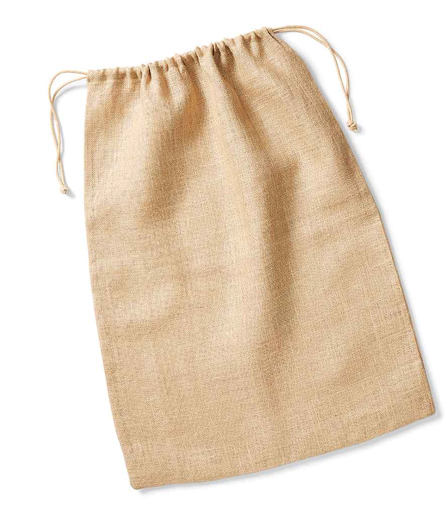Westford Mill Jute Stuff Bag in by Westford Mill — Custom branded clothing by Print Press, featuring premium embroidery produced in our specialist print lab in the UK.