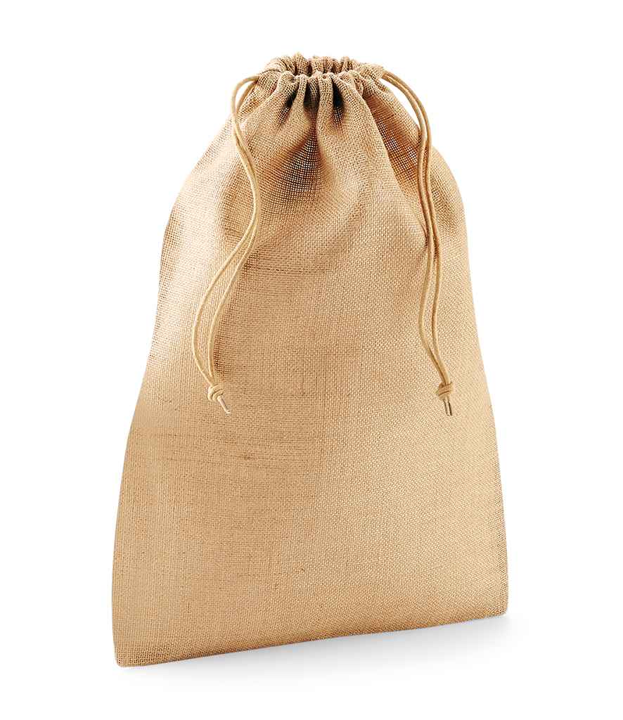 Westford Mill Jute Stuff Bag in Natural by Westford Mill — Custom branded clothing by Print Press, featuring premium embroidery produced in our specialist print lab in the UK.