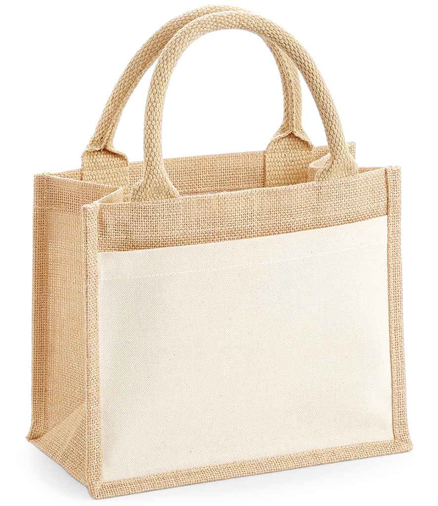 Westford Mill Pocket Jute Gift Bag in ONE Natural by Westford Mill — Custom branded clothing by Print Press, featuring premium embroidery produced in our specialist print lab in the UK.