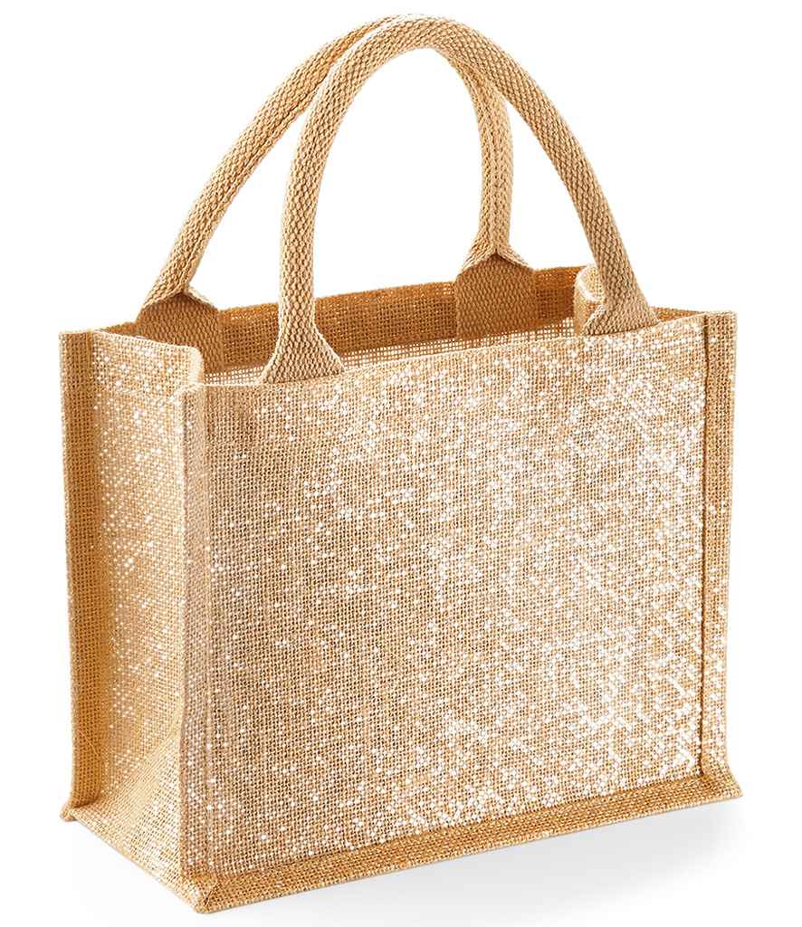 Westford Mill Shimmer Jute Mini Gift Bag in ONE Natural Gold by Westford Mill — Custom branded clothing by Print Press, featuring premium embroidery produced in our specialist print lab in the UK.