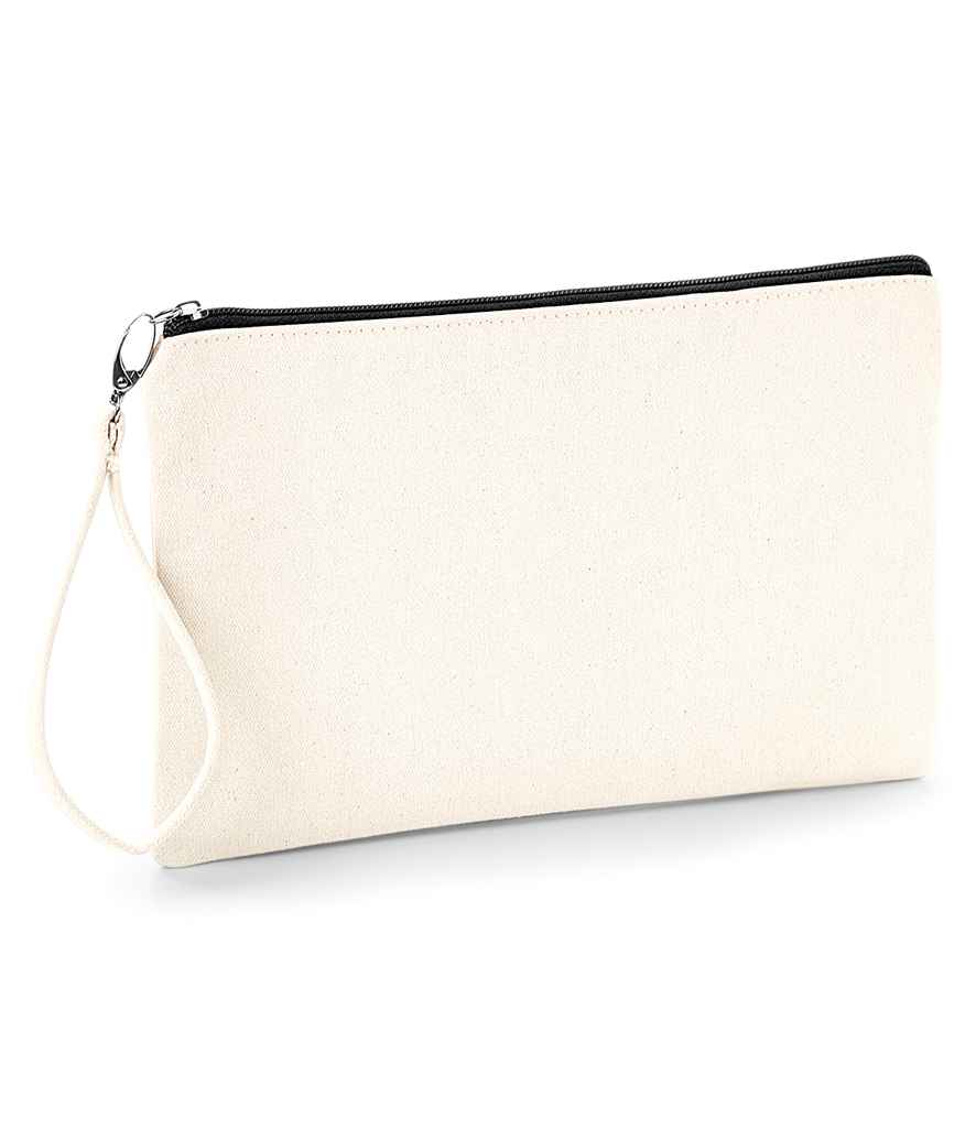 Westford Mill Canvas Wristlet Pouch in ONE Natural Black by Westford Mill — Custom branded clothing by Print Press, featuring premium embroidery produced in our specialist print lab in the UK.