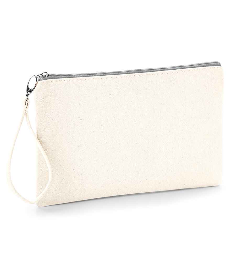 Westford Mill Canvas Wristlet Pouch in ONE Natural Light Grey by Westford Mill — Custom branded clothing by Print Press, featuring premium embroidery produced in our specialist print lab in the UK.