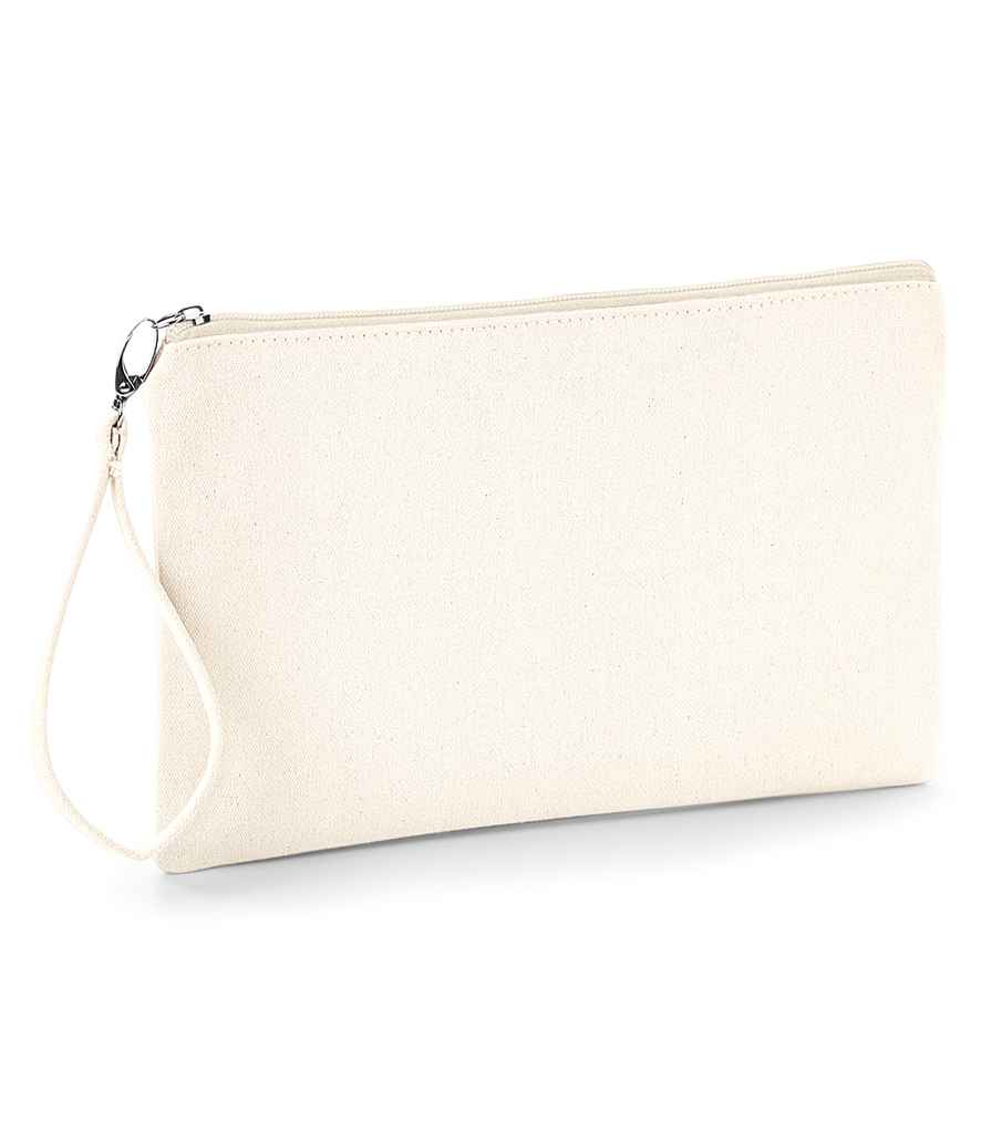 Westford Mill Canvas Wristlet Pouch in ONE Natural Natural by Westford Mill — Custom branded clothing by Print Press, featuring premium embroidery produced in our specialist print lab in the UK.