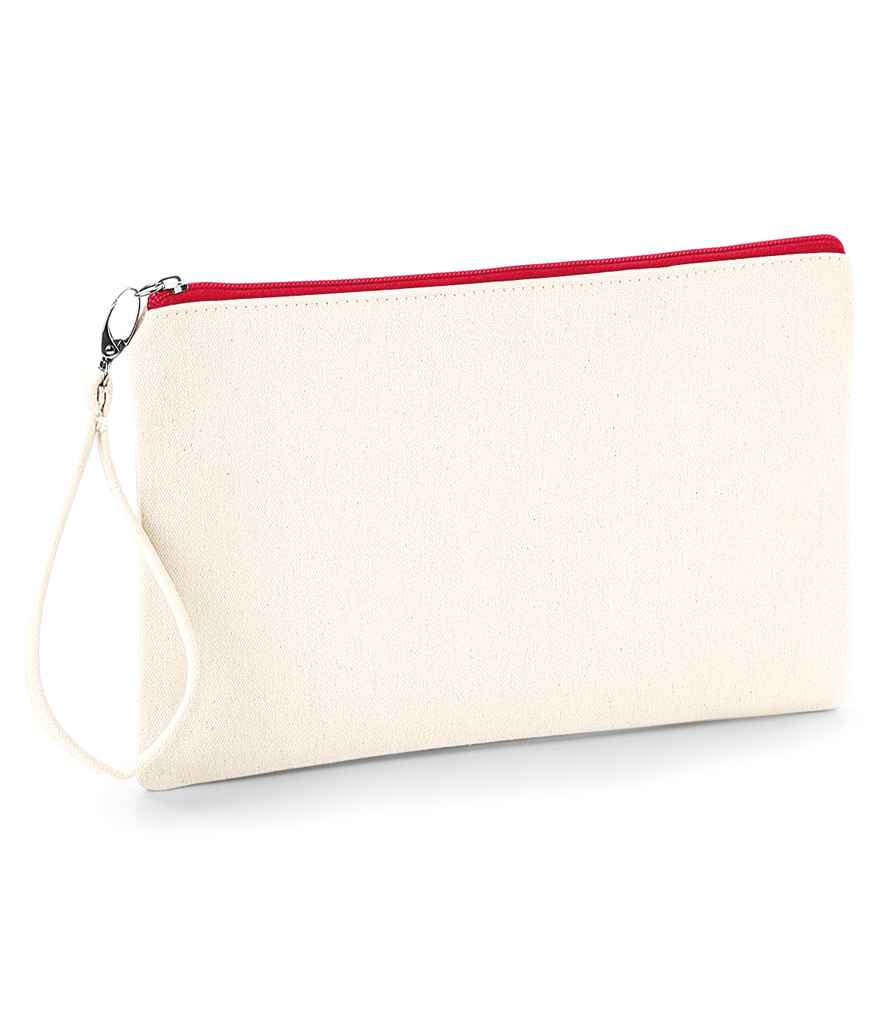 Westford Mill Canvas Wristlet Pouch in ONE Natural Red by Westford Mill — Custom branded clothing by Print Press, featuring premium embroidery produced in our specialist print lab in the UK.