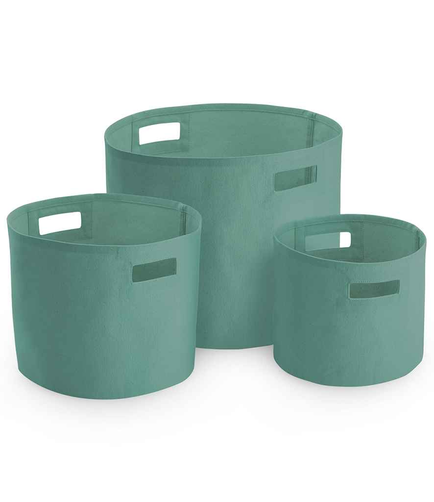 Westford Mill Canvas Storage Tubs in Sage Green by Westford Mill — Custom branded clothing by Print Press, featuring premium embroidery produced in our specialist print lab in the UK.