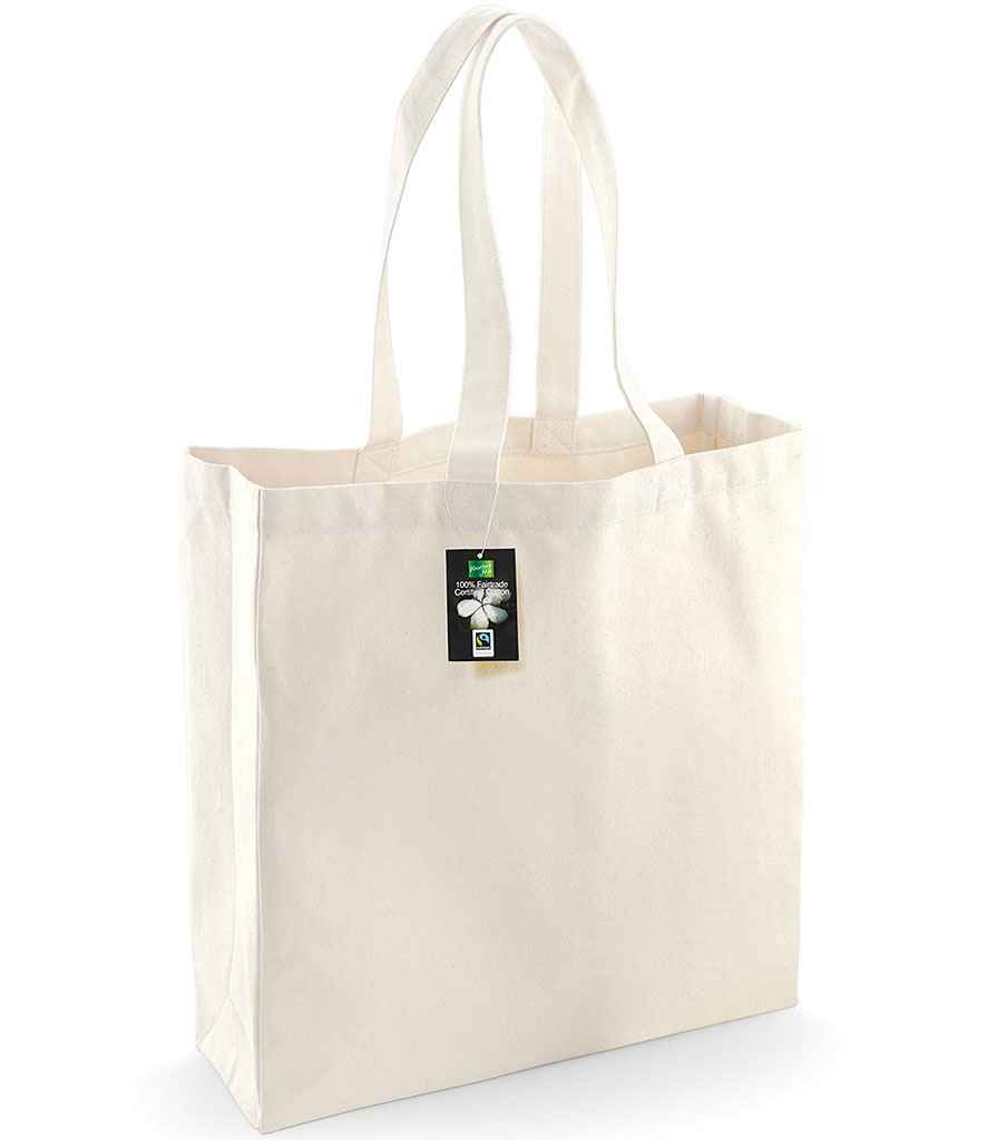 Westford Mill Fairtrade Cotton Classic Shopper in ONE Natural by Westford Mill — Custom branded clothing by Print Press, featuring premium embroidery produced in our specialist print lab in the UK.