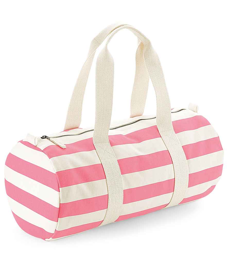 Westford Mill Nautical Barrel Bag in ONE Natural Pink by Westford Mill — Custom branded clothing by Print Press, featuring premium embroidery produced in our specialist print lab in the UK.