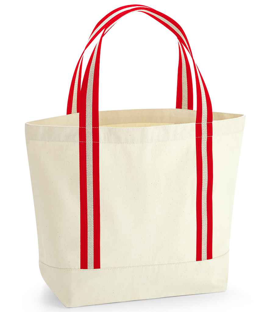 Westford Mill EarthAware Organic Boat Bag in ONE Natural Classic Red by Westford Mill — Custom branded clothing by Print Press, featuring premium embroidery produced in our specialist print lab in the UK.