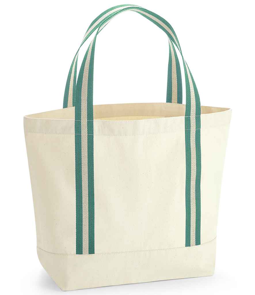 Westford Mill EarthAware Organic Boat Bag in ONE Natural Sage Green by Westford Mill — Custom branded clothing by Print Press, featuring premium embroidery produced in our specialist print lab in the UK.