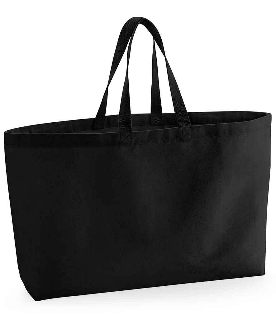 Westford Mill Oversized Canvas Tote Bag in ONE Black by Westford Mill — Custom branded clothing by Print Press, featuring premium embroidery produced in our specialist print lab in the UK.