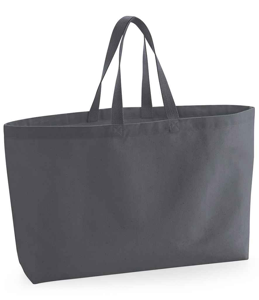 Westford Mill Oversized Canvas Tote Bag in ONE Graphite Grey by Westford Mill — Custom branded clothing by Print Press, featuring premium embroidery produced in our specialist print lab in the UK.
