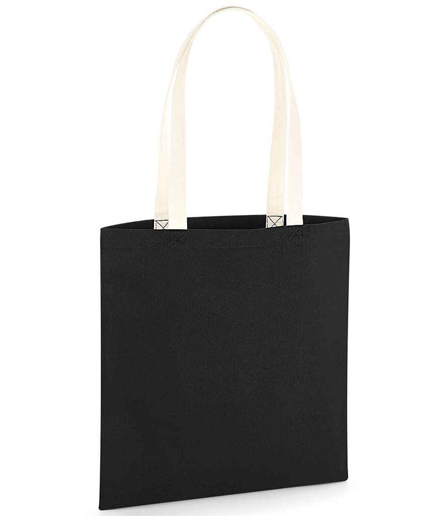 Westford Mill EarthAware Organic Bag For Life - Contrast Handles in ONE Black Natural by Westford Mill — Custom branded clothing by Print Press, featuring premium embroidery produced in our specialist print lab in the UK.