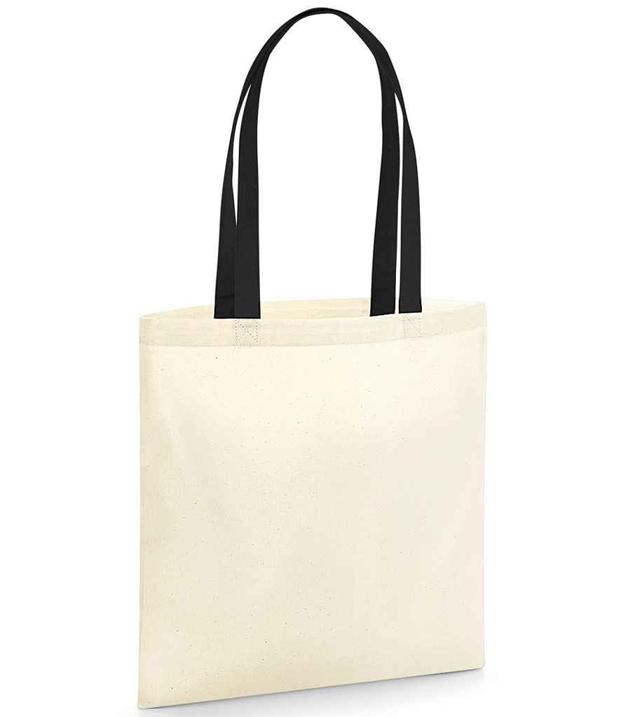 Westford Mill EarthAware Organic Bag For Life - Contrast Handles in ONE Natural Black by Westford Mill — Custom branded clothing by Print Press, featuring premium embroidery produced in our specialist print lab in the UK.