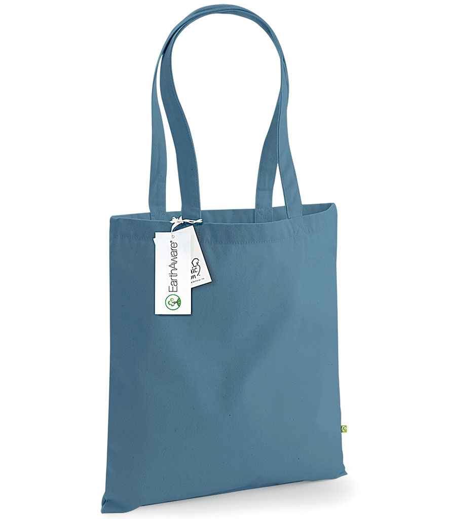 Westford Mill EarthAware Organic Bag For Life in ONE Airforce Blue by Westford Mill — Custom branded clothing by Print Press, featuring premium embroidery produced in our specialist print lab in the UK.