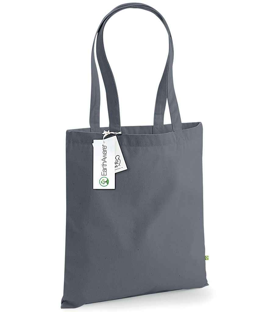 Westford Mill EarthAware Organic Bag For Life in ONE Graphite Grey by Westford Mill — Custom branded clothing by Print Press, featuring premium embroidery produced in our specialist print lab in the UK.