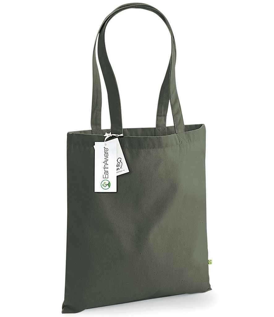 Westford Mill EarthAware Organic Bag For Life in ONE Olive Green by Westford Mill — Custom branded clothing by Print Press, featuring premium embroidery produced in our specialist print lab in the UK.