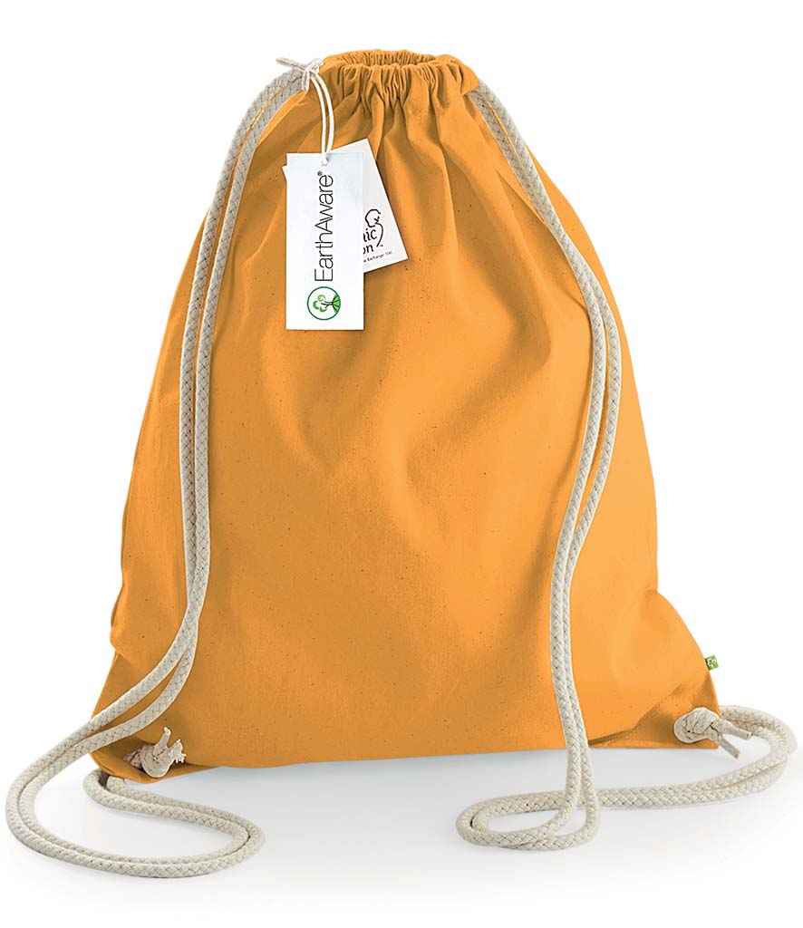 Westford Mill EarthAware Organic Gymsac in ONE Amber by Westford Mill — Custom branded clothing by Print Press, featuring premium embroidery produced in our specialist print lab in the UK.